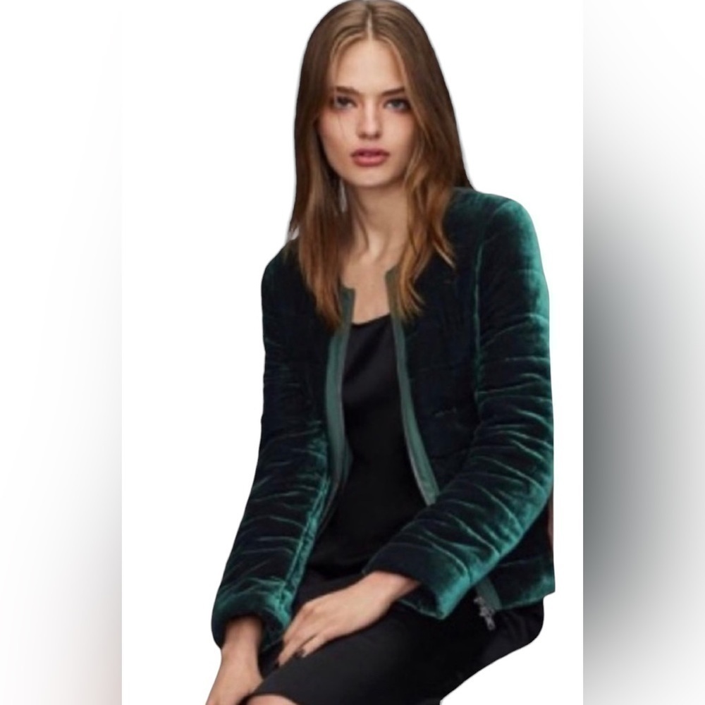 Eileen Fisher Emerald Green Fully Lined Quilted Zip Front Jacket Sz.S/P - Picture 2 of 16